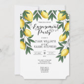Invitation Citrons tropicaux | Pays Checks Party Engagement (Devant)