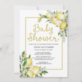 Invitation Citrons Vert Aquarelle Baby shower neutre Inv. (Devant)