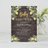 Invitation Citrons vert bois Baby shower aquarelle (Debout devant)