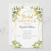 Invitation Citrons vert Fête des mariées géométrique de cadre (Devant)