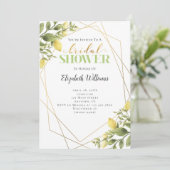 Invitation Citrons vert Fête des mariées géométrique de cadre (Debout devant)