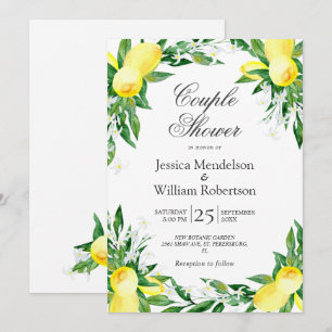 Invitation Citrons Vert Fleur Couple Douche