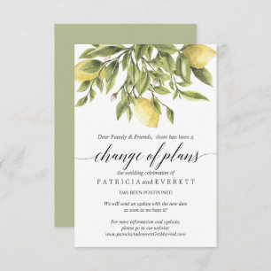 Invitation Citrons verts et feuillage Mariage Changement de p