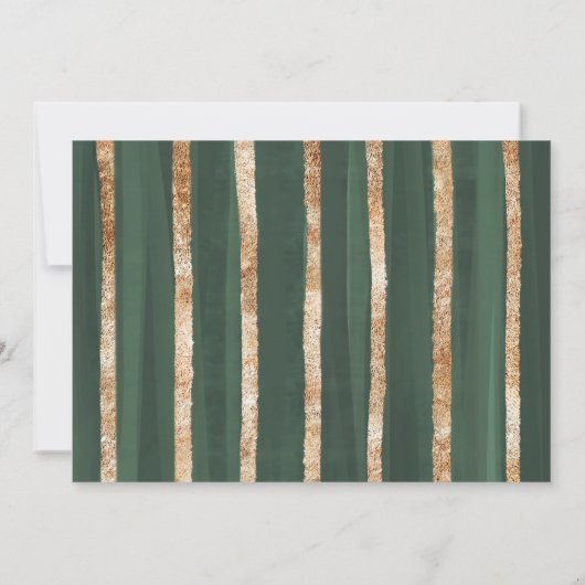 Invitation Citrouille 1er Anniversaire Automne Vert Gold Part (Dos)