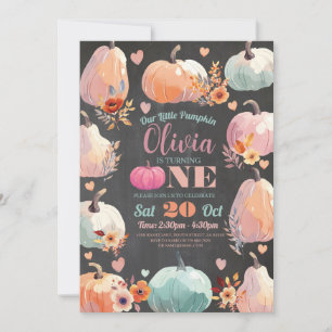 Invitation Citrouille 1er anniversaire Little Pastel Automne 