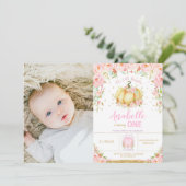 Invitation Citrouille 1er anniversaire Petite fête Citrouille (Debout devant)