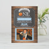 Invitation Citrouille 1er premier anniversaire fête Photo Inv (Debout devant)