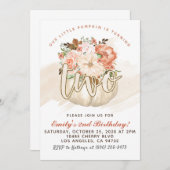 Invitation citrouille 2e anniversaire (Devant / Derrière)