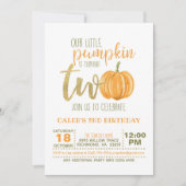 Invitation citrouille 2E Anniversaire - Orange Pla (Devant)