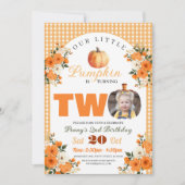 Invitation Citrouille 2e anniversaire Petit Citrouille Automn (Devant)