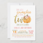 Invitation citrouille 2e anniversaire - Pink Strip (Devant)