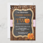 Invitation Citrouille 2ème anniversaire de la fête de deux fi (Devant)