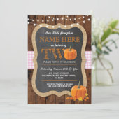 Invitation Citrouille 2ème anniversaire de la fête de deux fi (Debout devant)