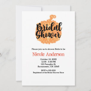 Invitation Citrouille à filigrane orange Élégante Fête de Mar