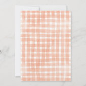 Invitation Citrouille à nœud Friendsgiving à carreaux gingham (Dos)