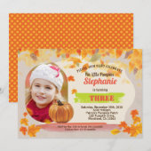Invitation Citrouille anniversaire Automne Thanksgiving photo (Devant / Derrière)