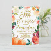 Invitation Citrouille Anniversaire, Chut c'est une fête d'aut (Debout devant)