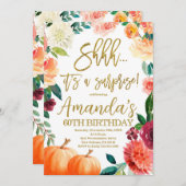 Invitation Citrouille Anniversaire, Chut c'est une fête d'aut (Devant / Derrière)