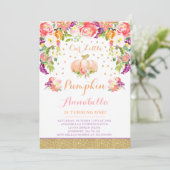 Invitation citrouille Anniversaire Citrouille or r (Debout devant)