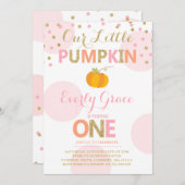 Invitation citrouille Anniversaire Citrouille or r (Devant / Derrière)