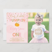 Invitation citrouille Anniversaire Citrouille or r (Devant)