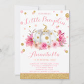 Invitation citrouille Anniversaire Citrouille or r (Devant)