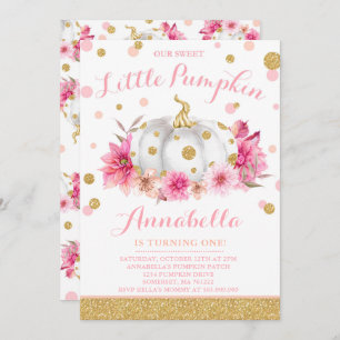 Invitation citrouille Anniversaire Citrouille or r