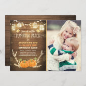 Invitation Citrouille Anniversaire de l'invitation patch Twin (Devant / Derrière)