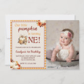 Invitation Citrouille Anniversaire Notre Petit Citrouille En  (Devant)