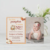 Invitation Citrouille Anniversaire Notre Petit Citrouille En  (Debout devant)