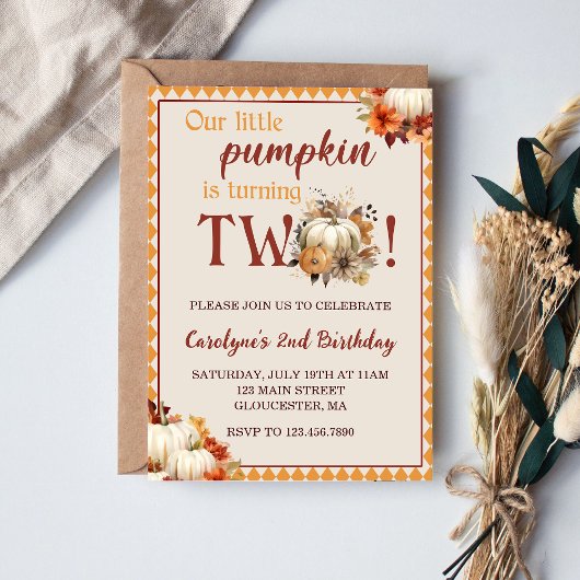 Invitation Citrouille Anniversaire Notre Petit Citrouille Tou