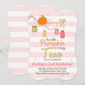 Invitation citrouille Anniversaire Pink Gold Deuxi (Devant / Derrière)