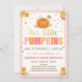 Invitation citrouille Anniversaire Pink Twin Joint (Devant)