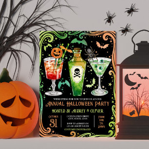 Invitation Citrouille annuel de la soirée Cocktail Halloween