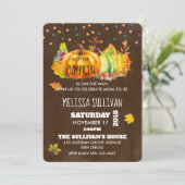 Invitation Citrouille aquarelle et feuilles d'automne saisonn (Debout devant)