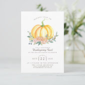 Invitation Citrouille aquarelle | Fête de l'Action de grâce (Debout devant)