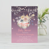 Invitation Citrouille aquarelle, Floral, Baby shower lumineux (Debout devant)