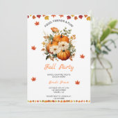 Invitation Citrouille Automne (Debout devant)