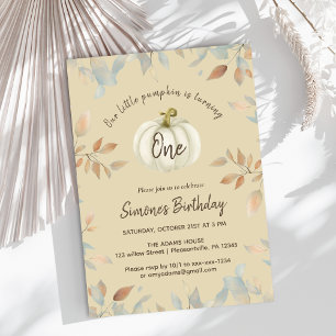 Invitation Citrouille automne 1er anniversaire