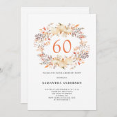 Invitation Citrouille Automne 60e fête d'anniversaire (Devant / Derrière)