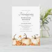 Invitation Citrouille Automne Ami Action Potluck Thanksgiving (Debout devant)
