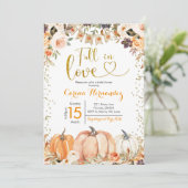 Invitation Citrouille Automne automne dans l'amour Fête des m (Debout devant)