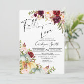 Invitation Citrouille Automne automne Fête des mariées floral (Debout devant)