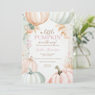 Invitation Citrouille automne baby shower d'automne