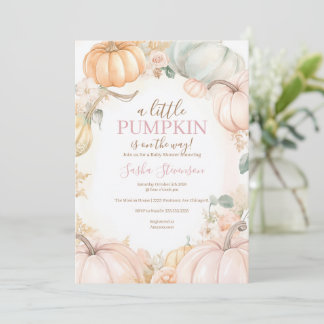 Invitation Citrouille automne baby shower d'automne