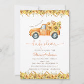 Invitation Citrouille Automne Baby shower de camion Invitatio (Devant)
