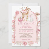 Invitation Citrouille automne Baby shower de cerfs blancs et (Devant)