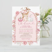 Invitation Citrouille automne Baby shower de cerfs blancs et (Debout devant)