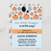 Invitation Citrouille Automne baby shower Halloween (Devant / Derrière)