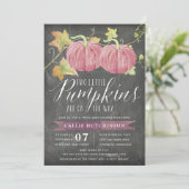 Invitation Citrouille automne | Baby shower jumeaux (Debout devant)
